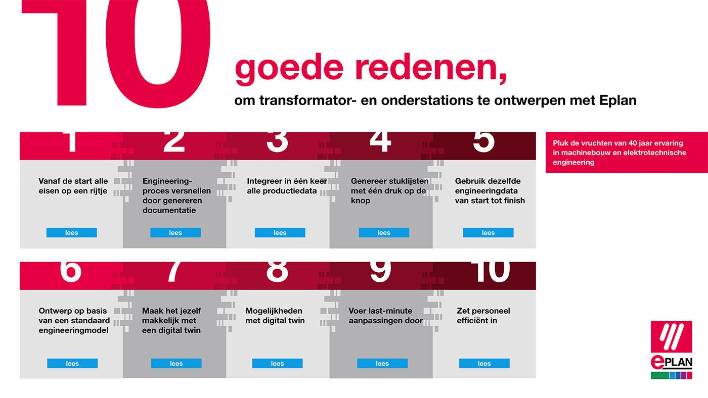 10 goede redenen, om transformator- en onderstations te ontwerpen met Eplan