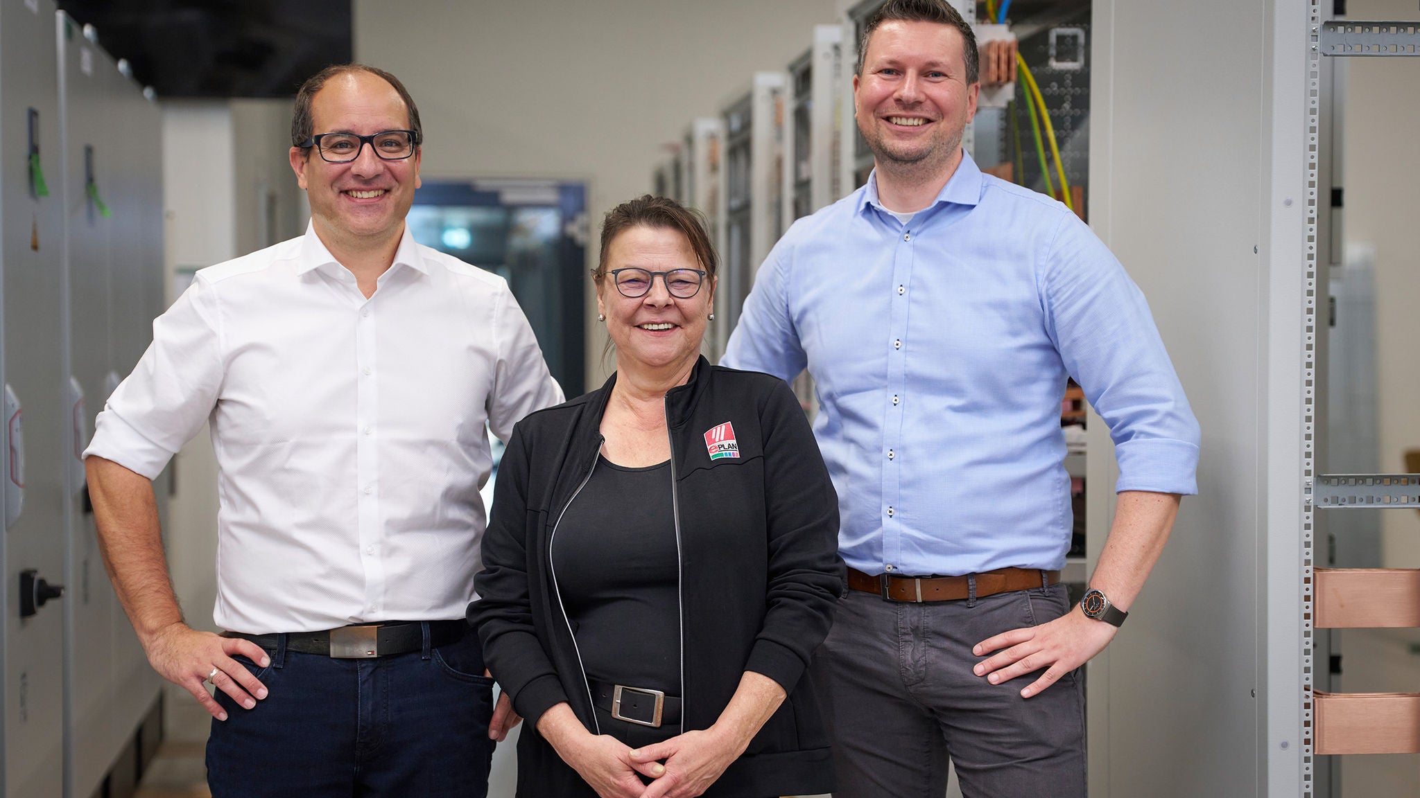 Magnus Berzl, Managing Director of KlöMö, Nina Grabowski from Eplan and Alexander Krapf from Rittal