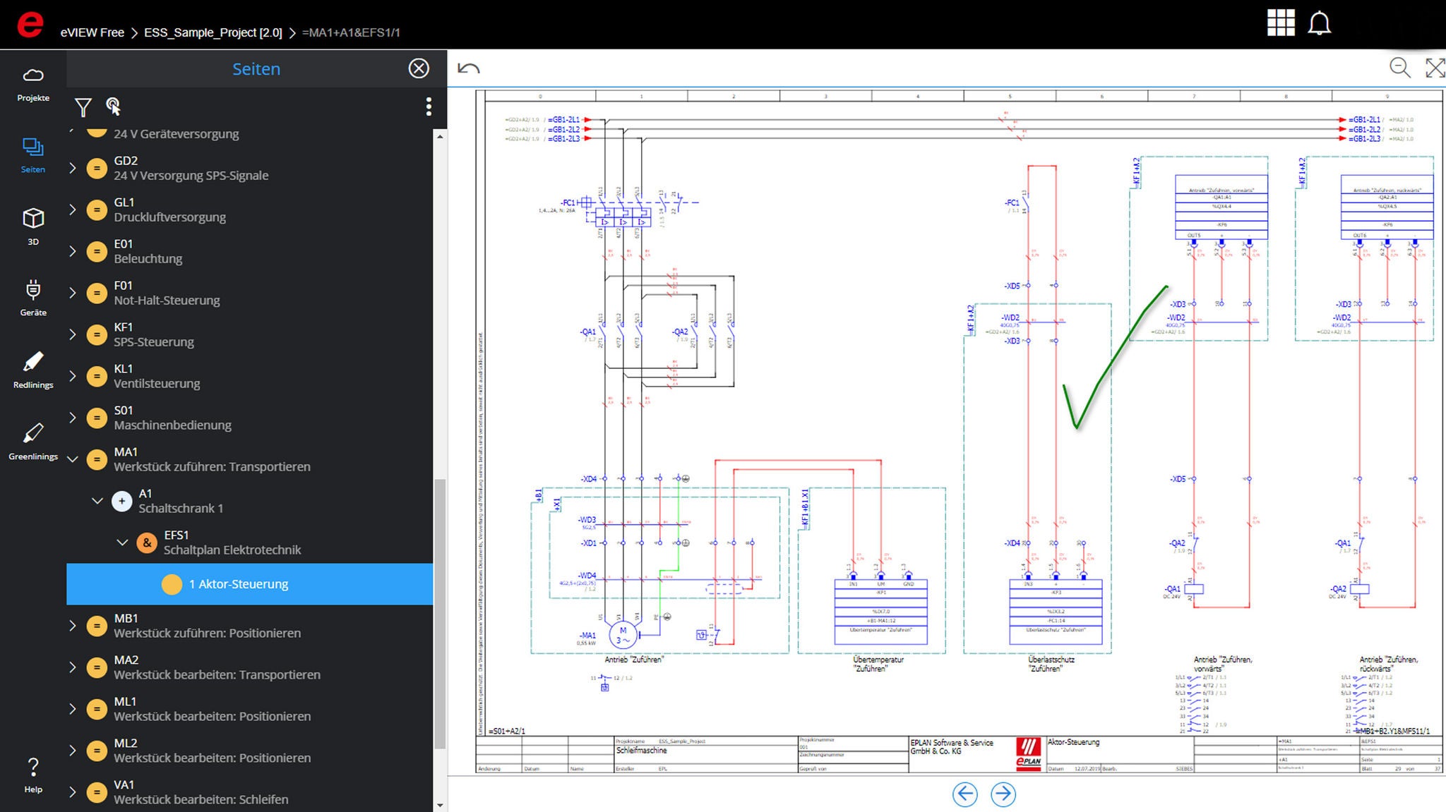 Mit Eplan eView und digitaler Review eines Schaltplans per Red- und Greenlining
