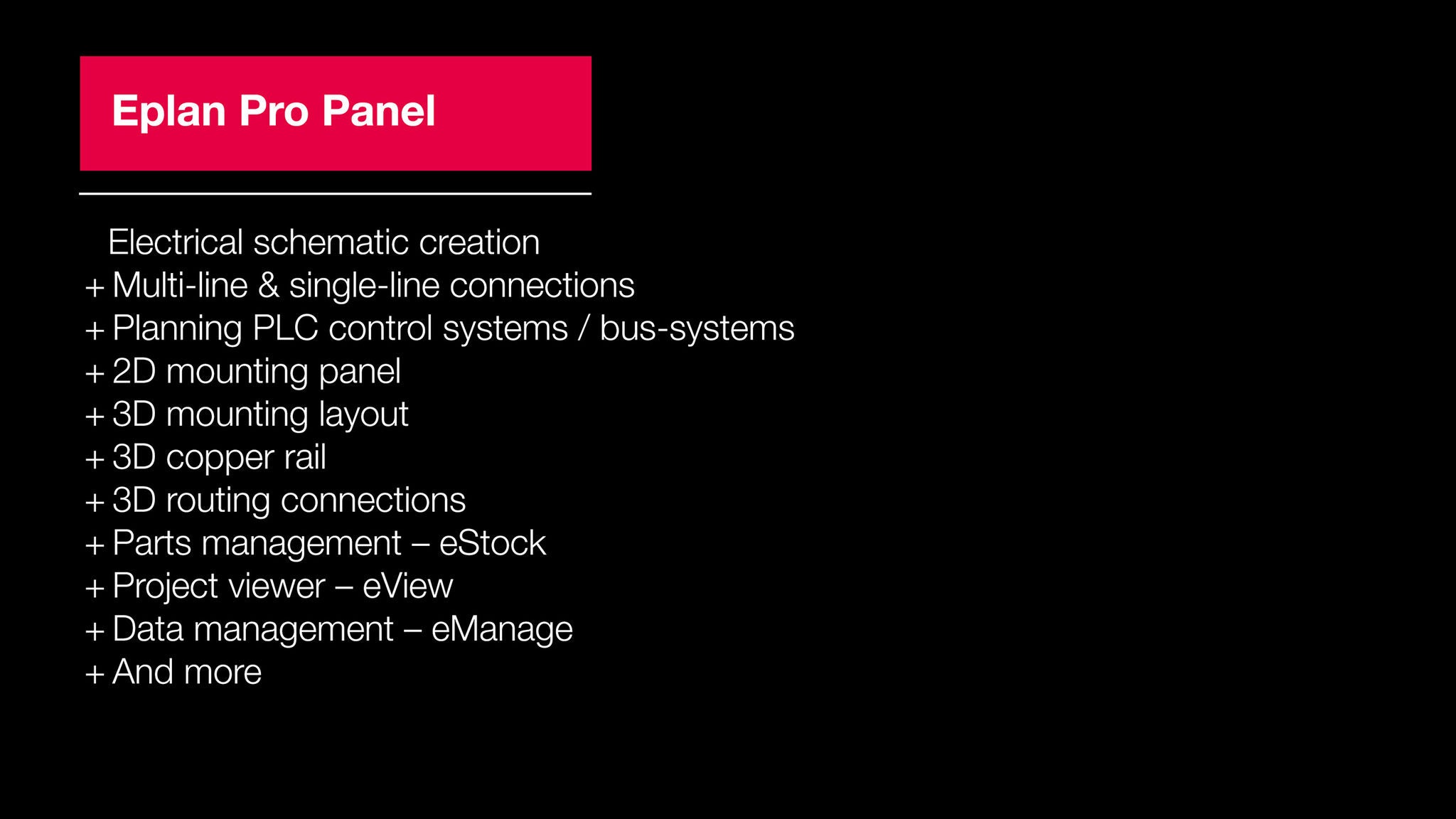 Eplan Pro Panel new functionalities
