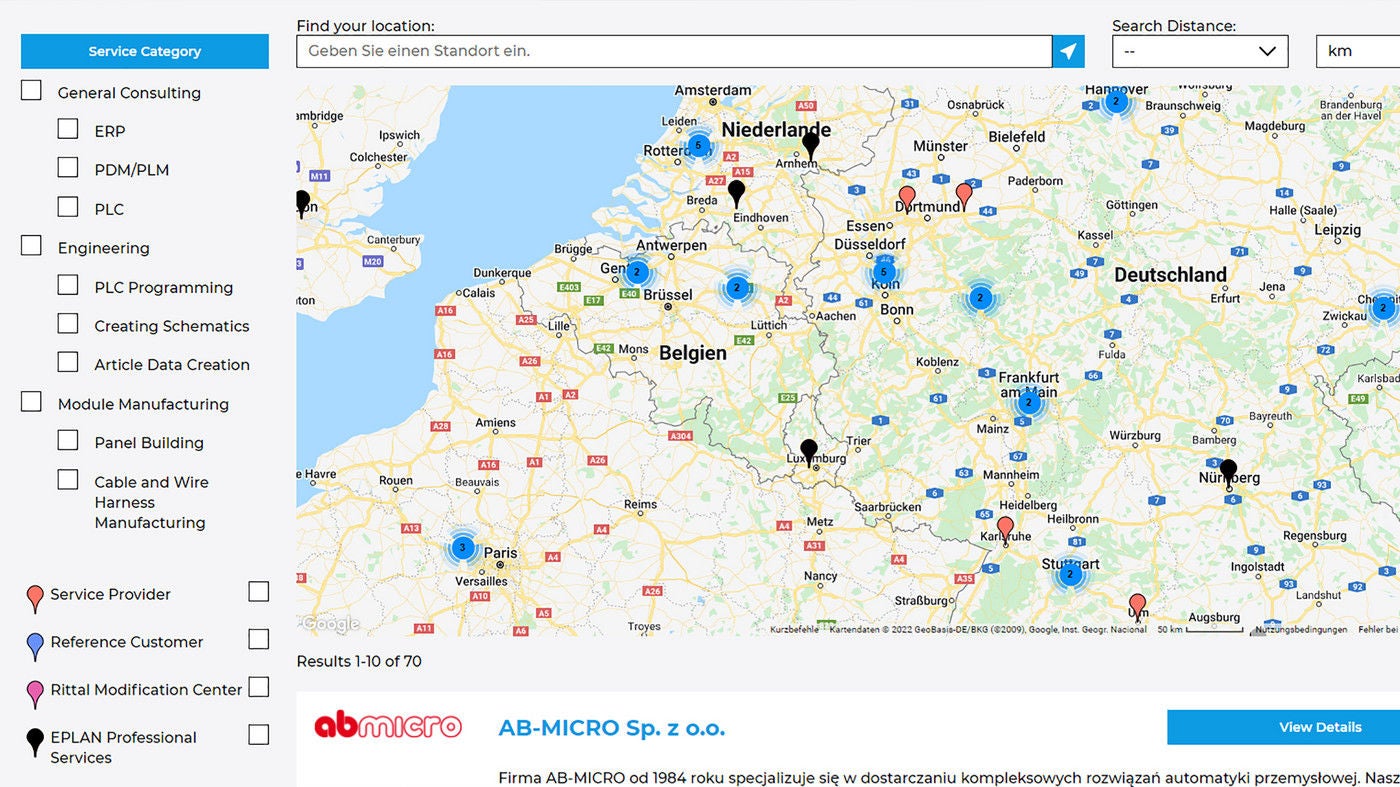 L'objectif d'Eplan Marketplace : accéder rapidement à des prestataires dans l'environnement Eplan, partout dans le monde.