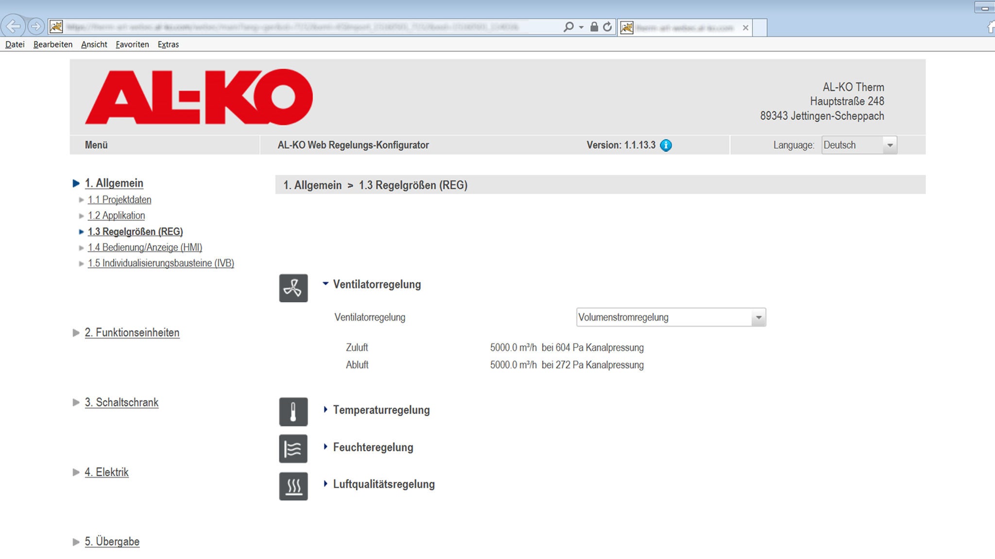 al-ko-steuerungsparameter