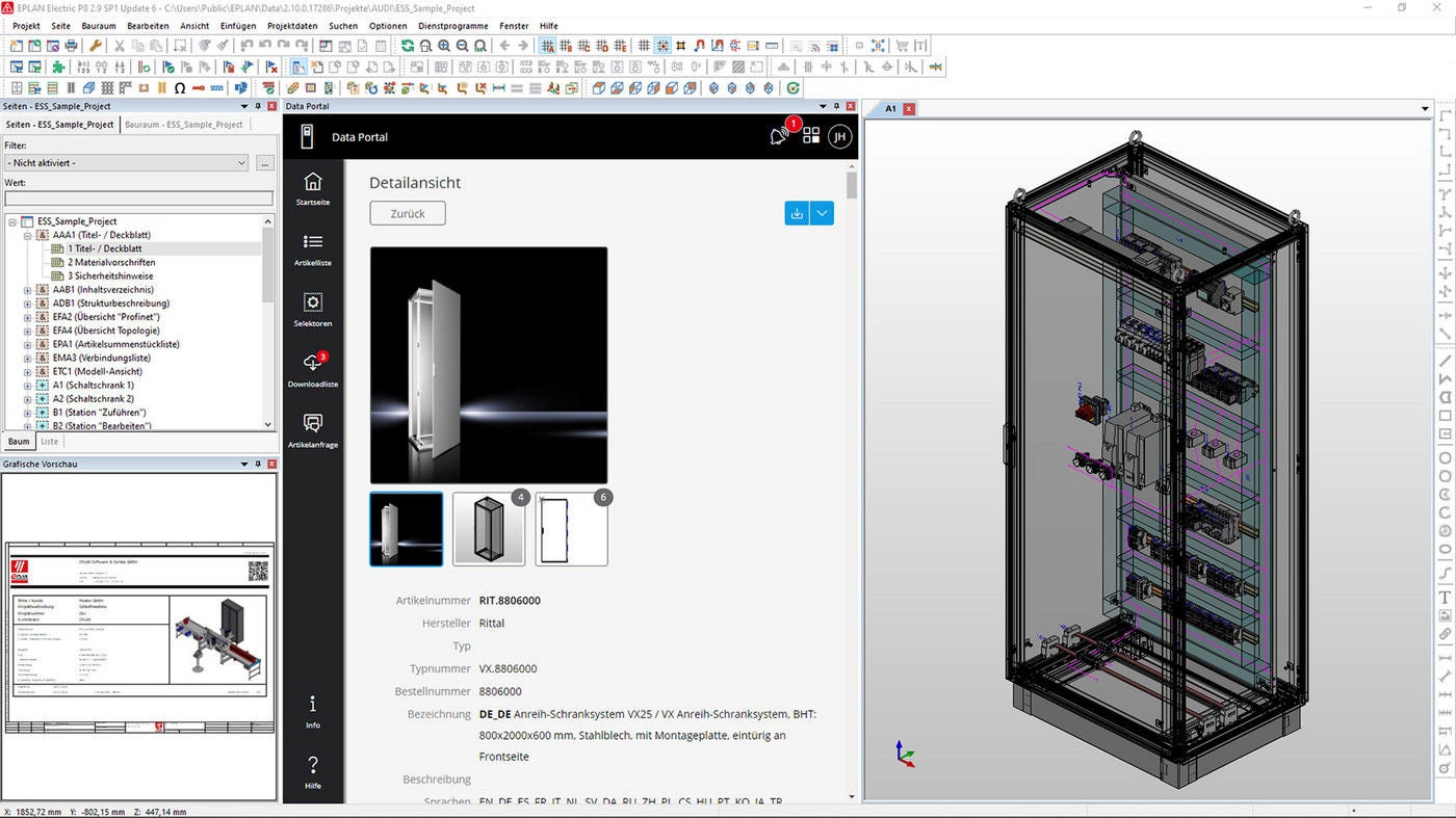 New Eplan Data Portal user interface