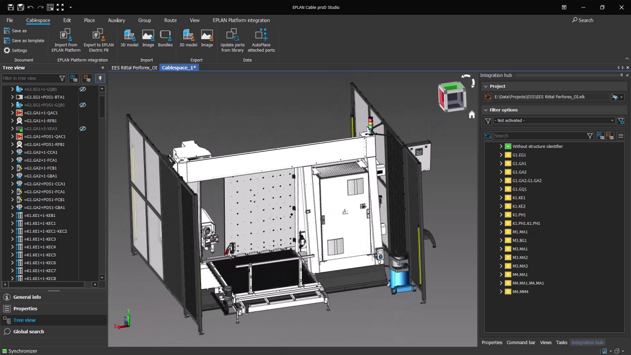 3D-Maschinen- und Schaltschrank-Layout 