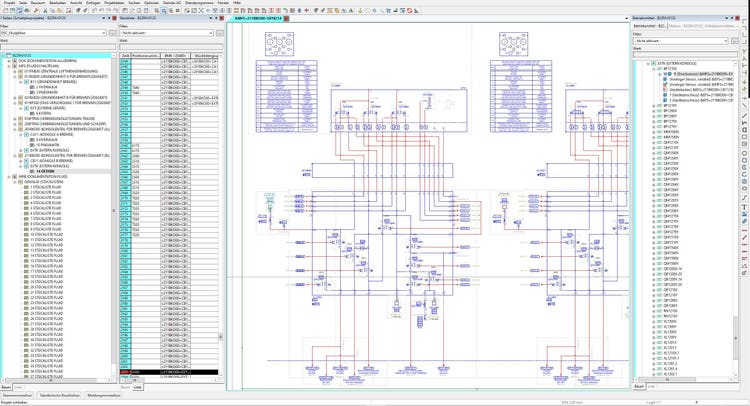Uma visão da interface Eplan Fluid na Dürr Somac.