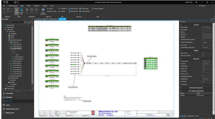 Desenho de fabricação de cabos derivados.