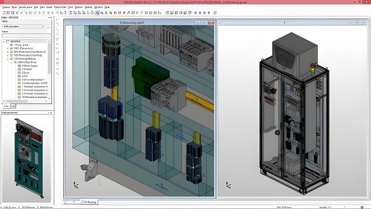 O Eplan Pro Panel permite um design rápido e fácil em 3D.