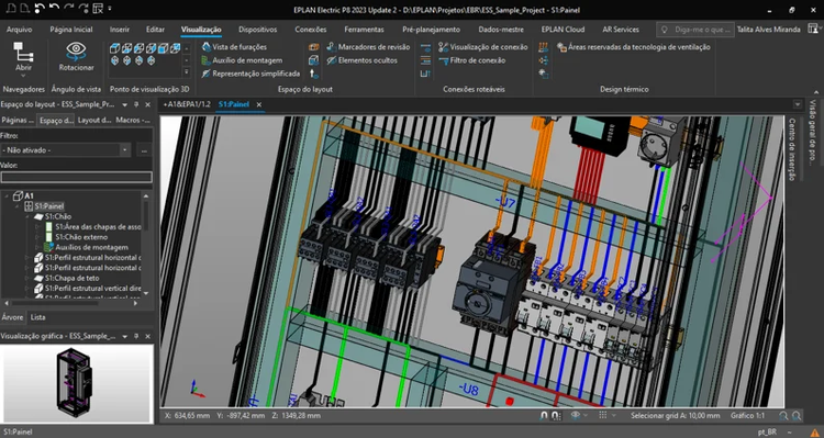 Roteamento de fios, com otimização de acordo com a montagem do painel