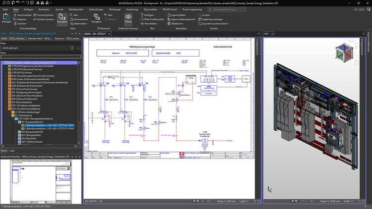 Captura de tela do software Eplan Electric P8.