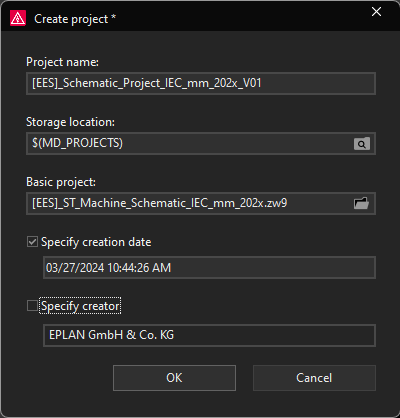Basic project for IEC, mm