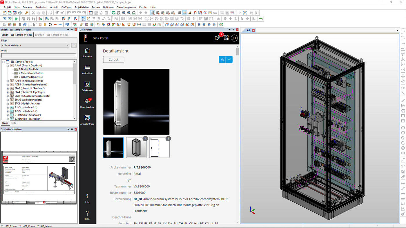 New Eplan Data Portal user interface