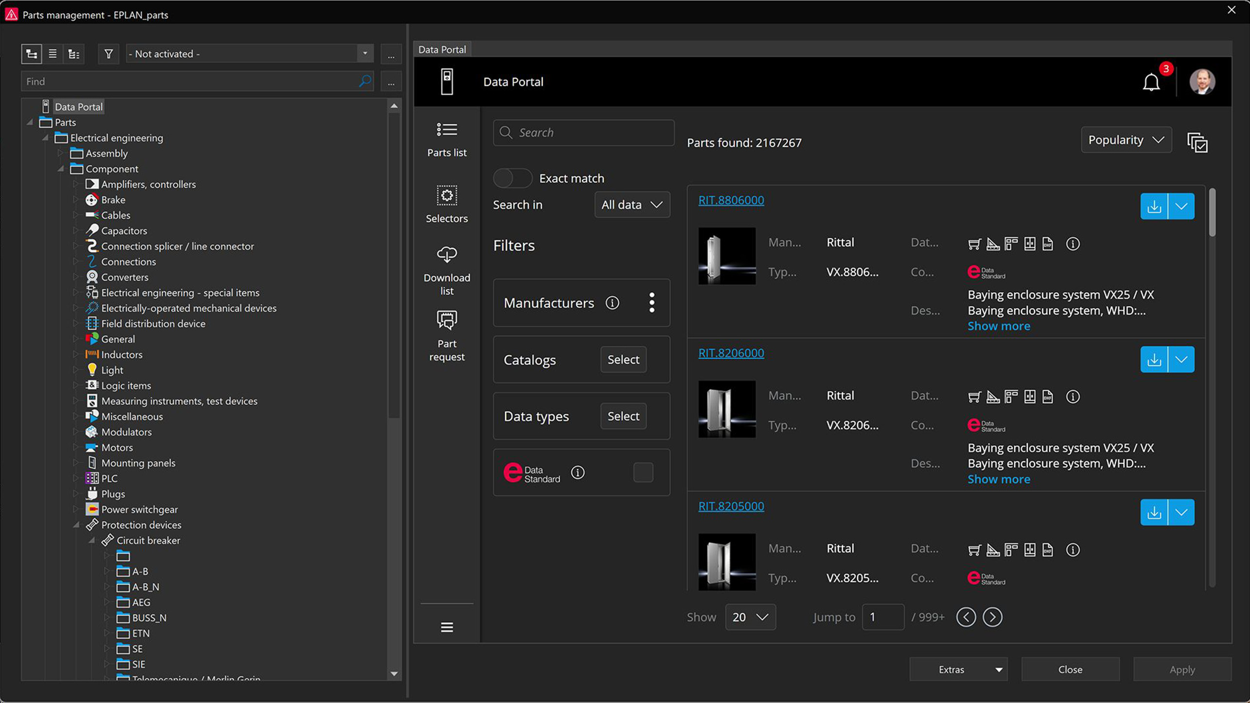 Direct device selection in the Data Portal