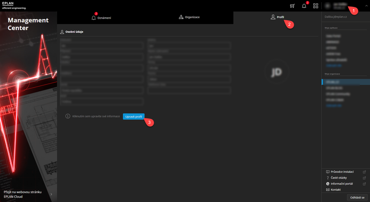 EPLAN Cloud uprava profilu