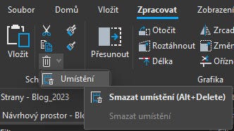 Lišta nástrojů neumístěná funkce ikona