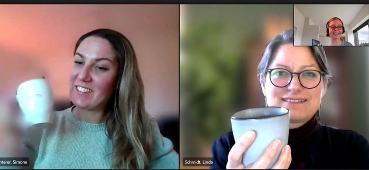 UX-Designer Simone Zunterer und Linda Schmidt im Videocall