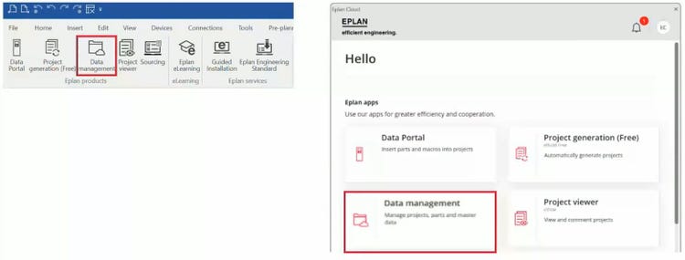 Die neue App Data Management oder Datenverwaltung in der Eplan Plattform 2027