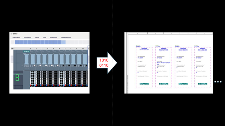 Links im Bild sieht man SPS-Komponenten im TIA Selection Tool. Nach einer Datenübertragung werden sie auch in Eplan (rechts im Bild) dargestellt.