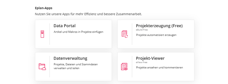 Die App „Datenverwaltung“ bietet ab der Eplan Plattform 2027 Verwaltung von Projekten, Artikeldaten und Stammdaten.