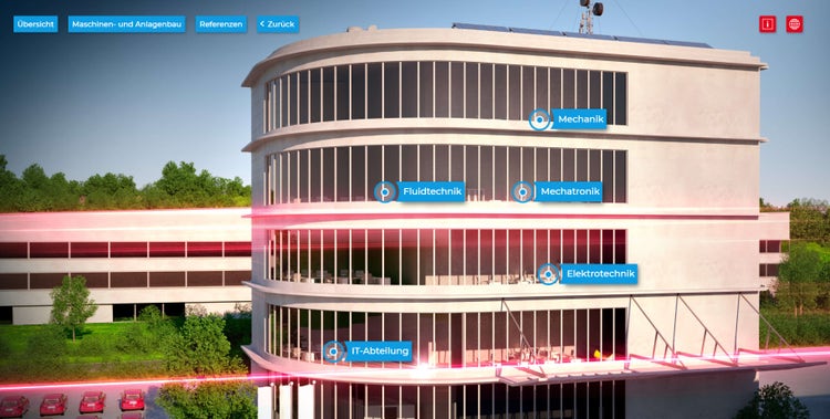 Gebäude mit Engineering Gewerken