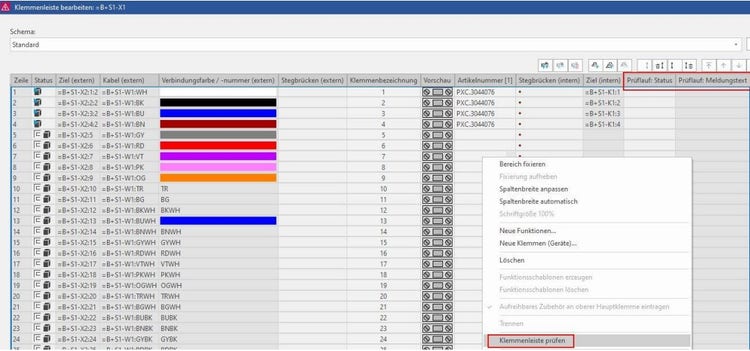 Screenshot Eplan Dialog Klemmleiste prüfen