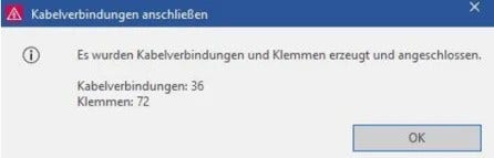 Screenshot Eplan Dialog Kabelverbindungen anschließen