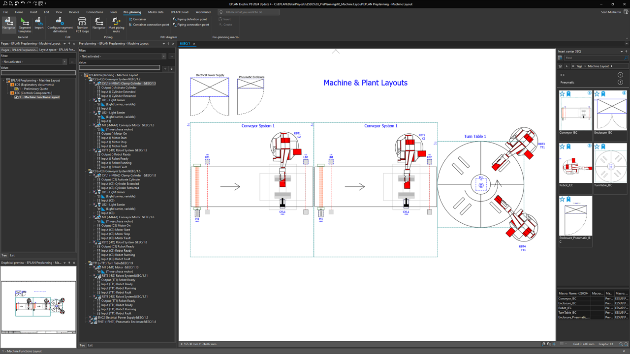 Eplan Preplanning: Maschinen- und Anlagenlayouts