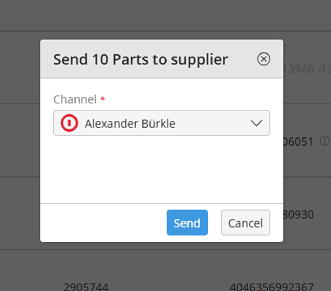 Transfer bills of materials directly to online shops
