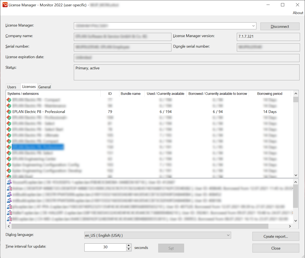 EPLAN License Monitor - License