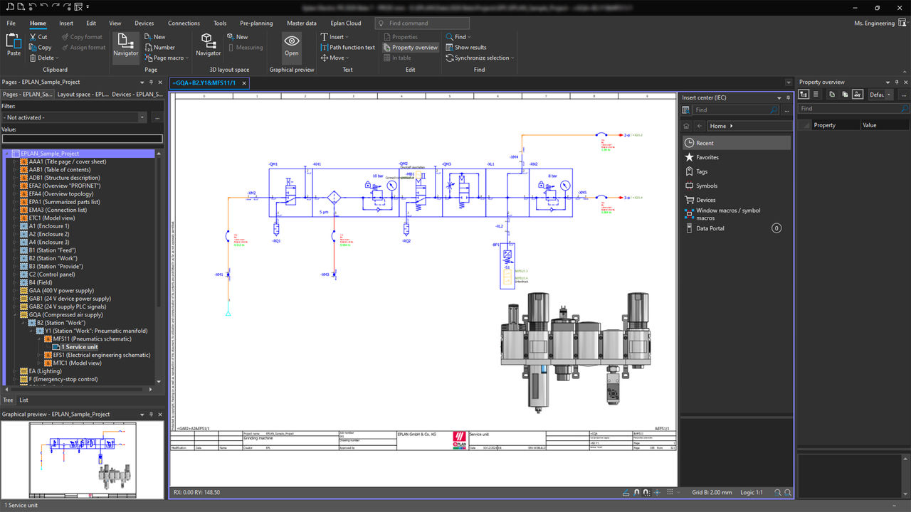 Conception flexible avec Eplan Fluid Power Engineering