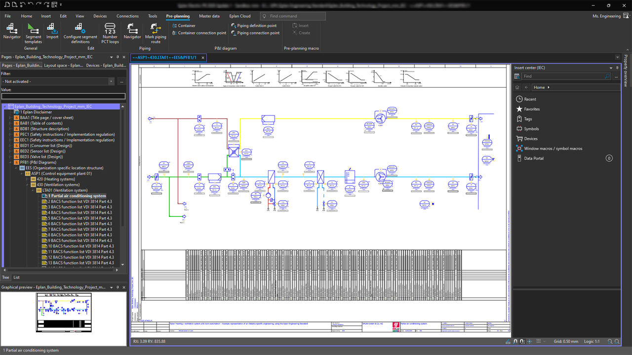 Eplan Preplanning: ventilation unit
