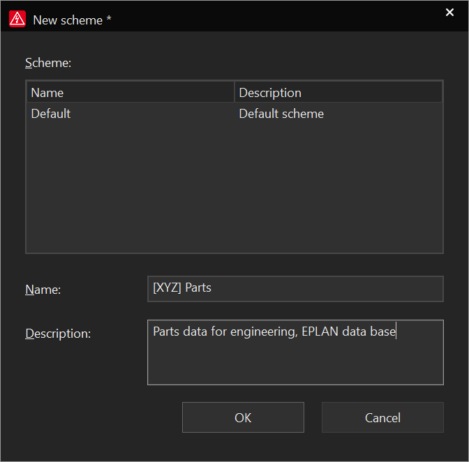 EPLAN Platform 2022 - Dialog New scheme