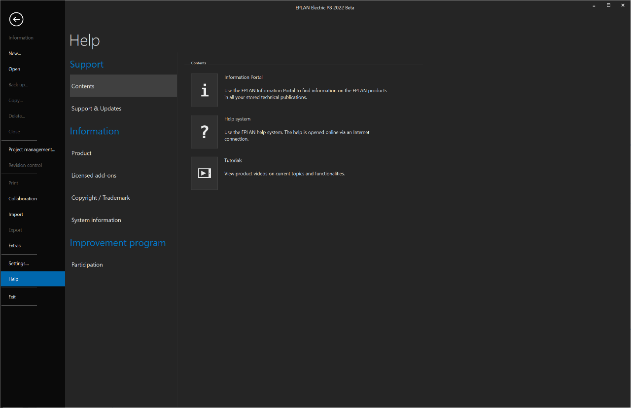 EPLAN Platform 2022 - Backstage Help