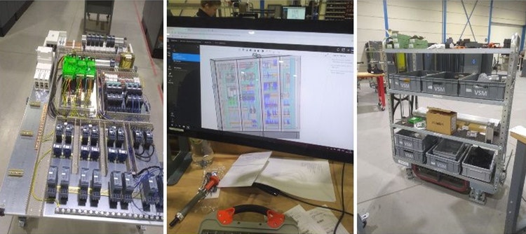 Foto's op locatie bij Voortman Steel Machinery van de software Eplan tot het eindresultaat