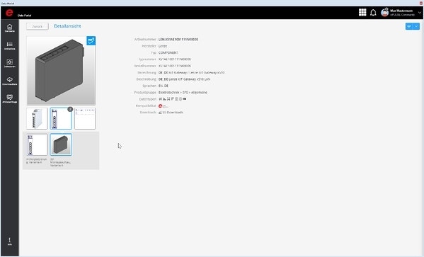 Screenshot van Eplan Data Portal