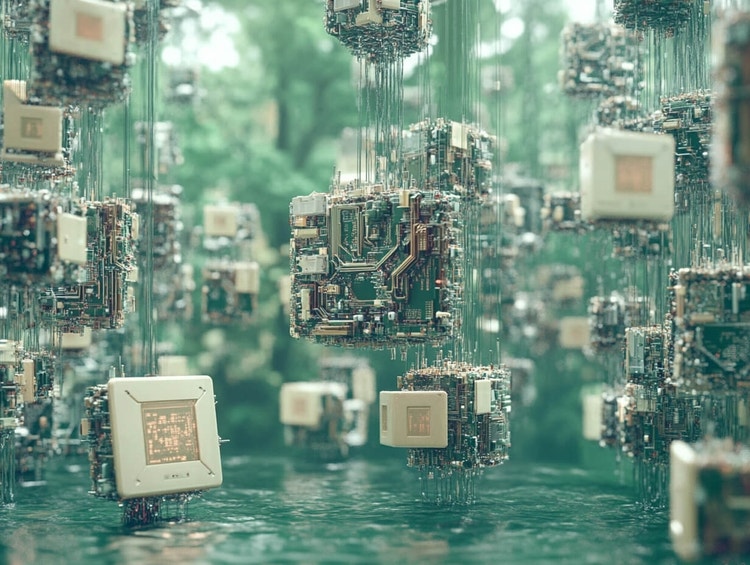 Metaforische weergave van computer chips