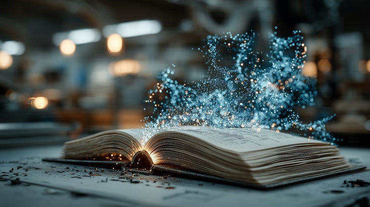 Boek met analoge elektrotechnische tekeningen die worden gedigitaliseerd.