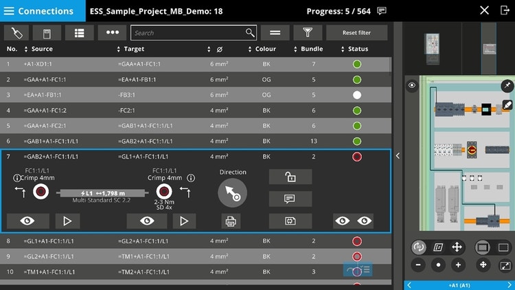 Screenshot uit Eplan Smart Wiring