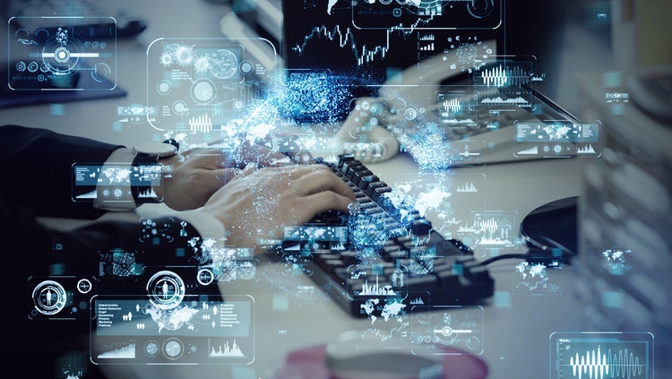 Futuristisch stockbeeld van data