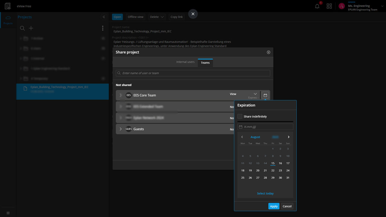 Share with a pre-defined group of people