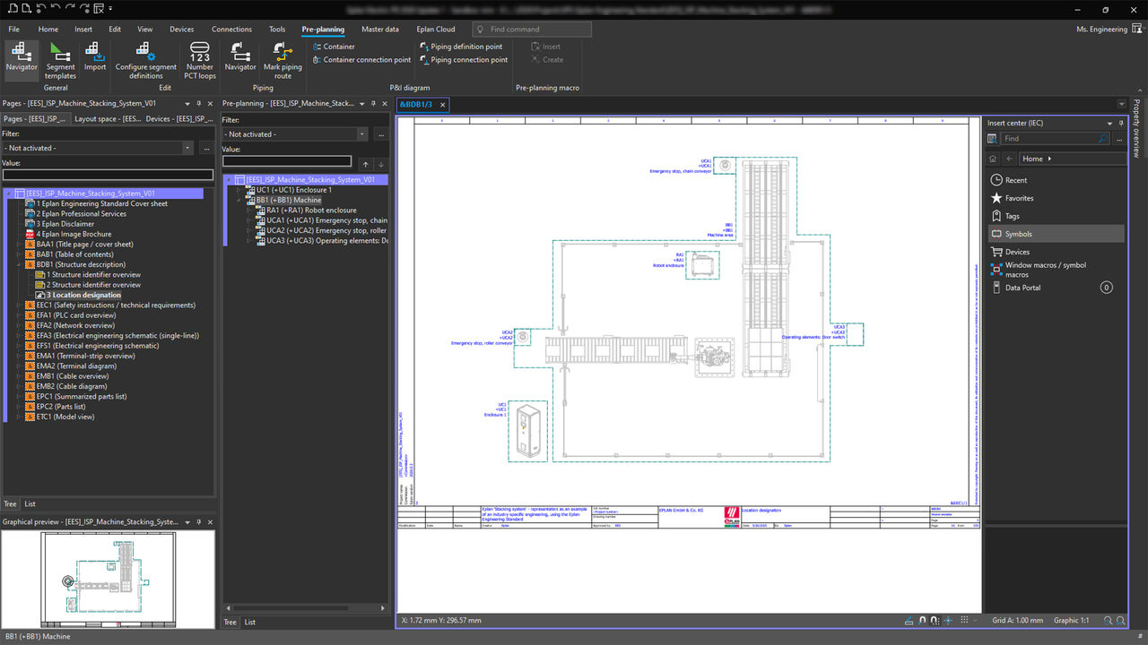 Eplan Preplanning: machine & plant layouts