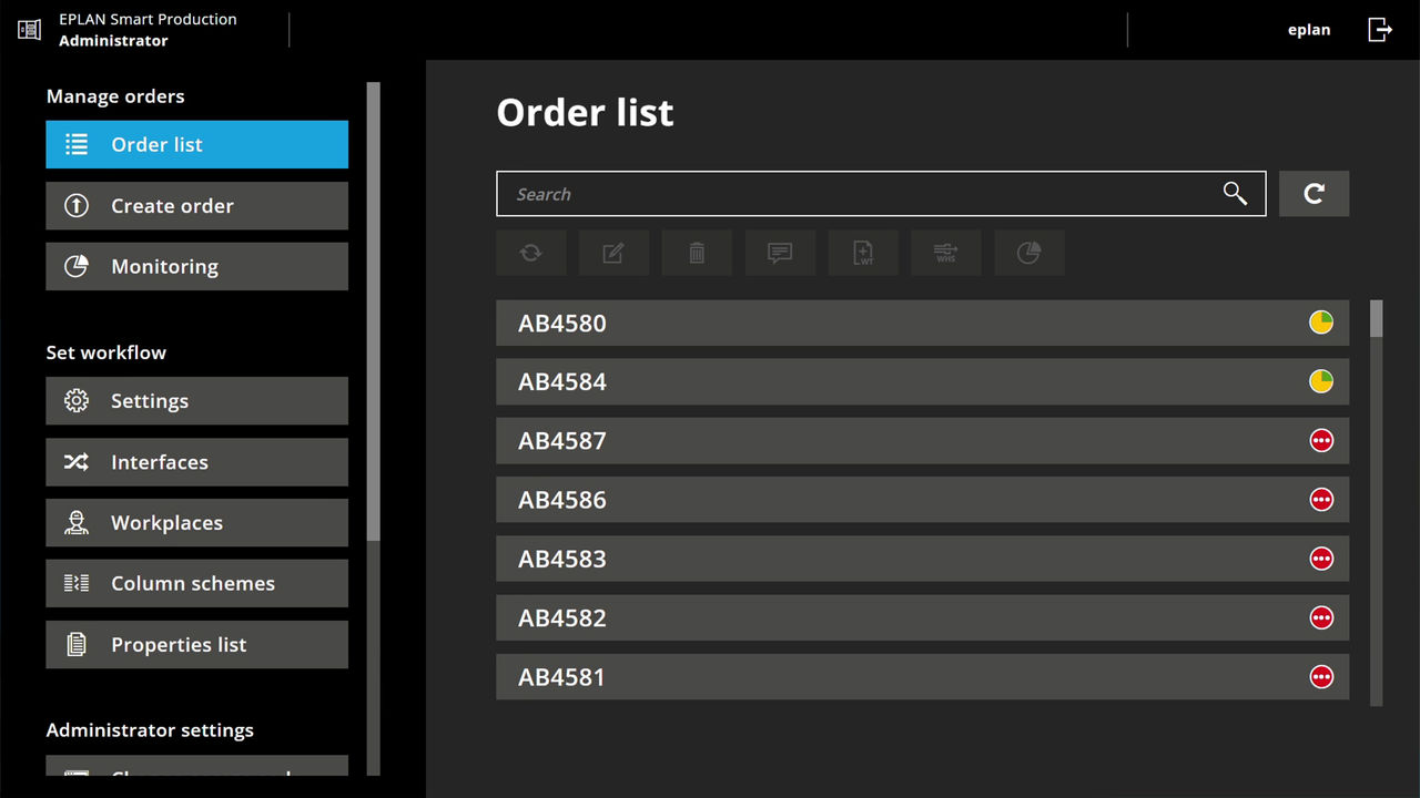 Easy and clear order management for the workshop
